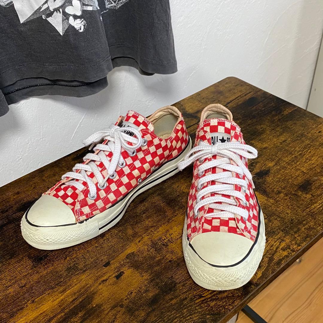 90’S コンバース オールスター USA チェッカー ローカット25cm・Converse
