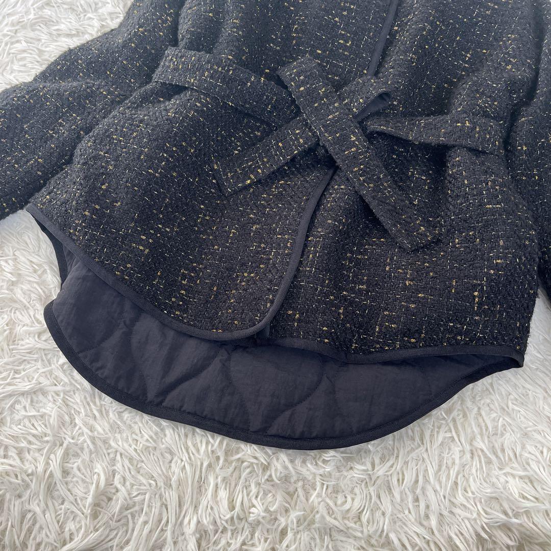 ●LANVIN ランバンオンブルー　リバーシブル　ノーカラージャケット　ツイード