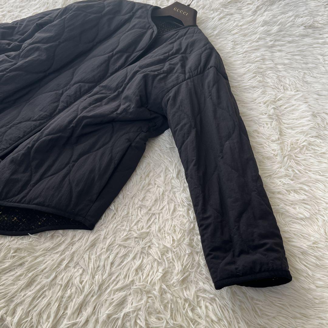 ●LANVIN ランバンオンブルー　リバーシブル　ノーカラージャケット　ツイード