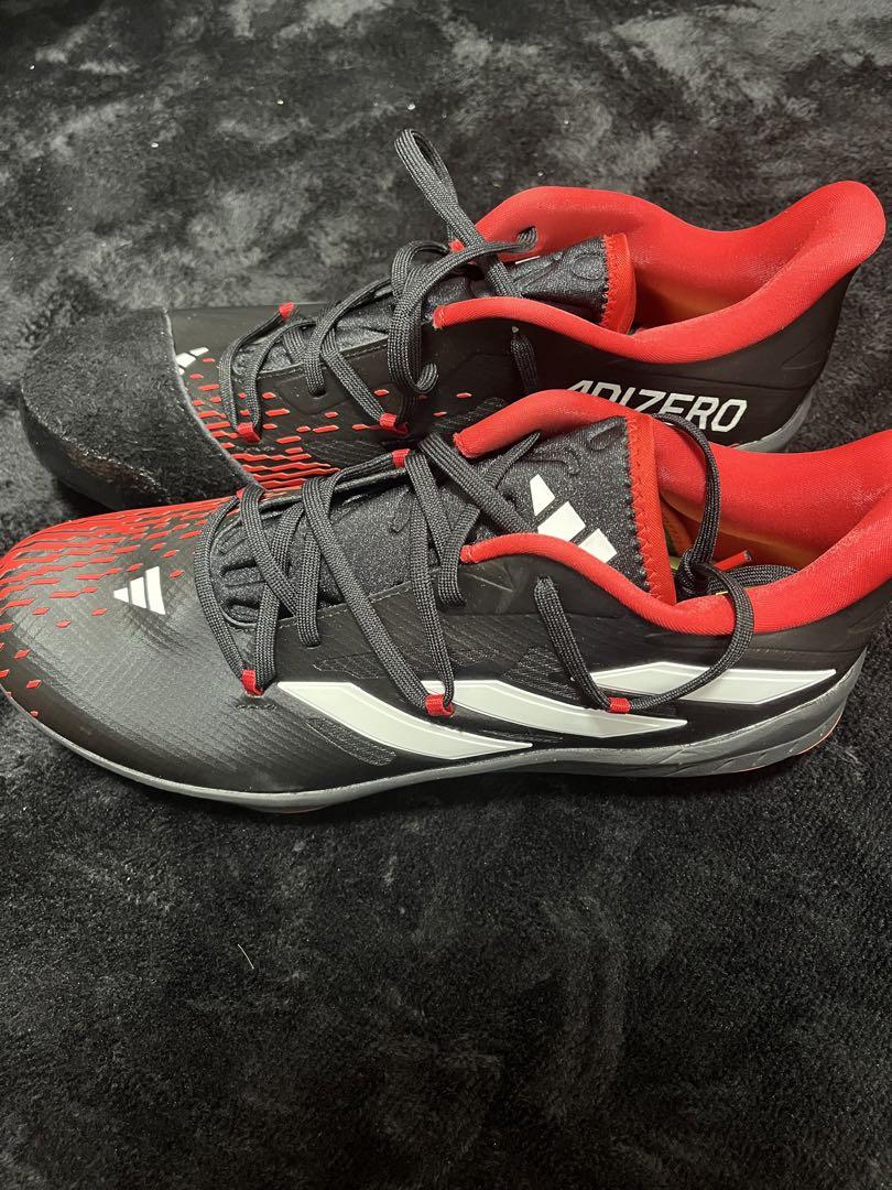 アディダス adizero スパイク シューズ コアブラック/チームパワーレッド