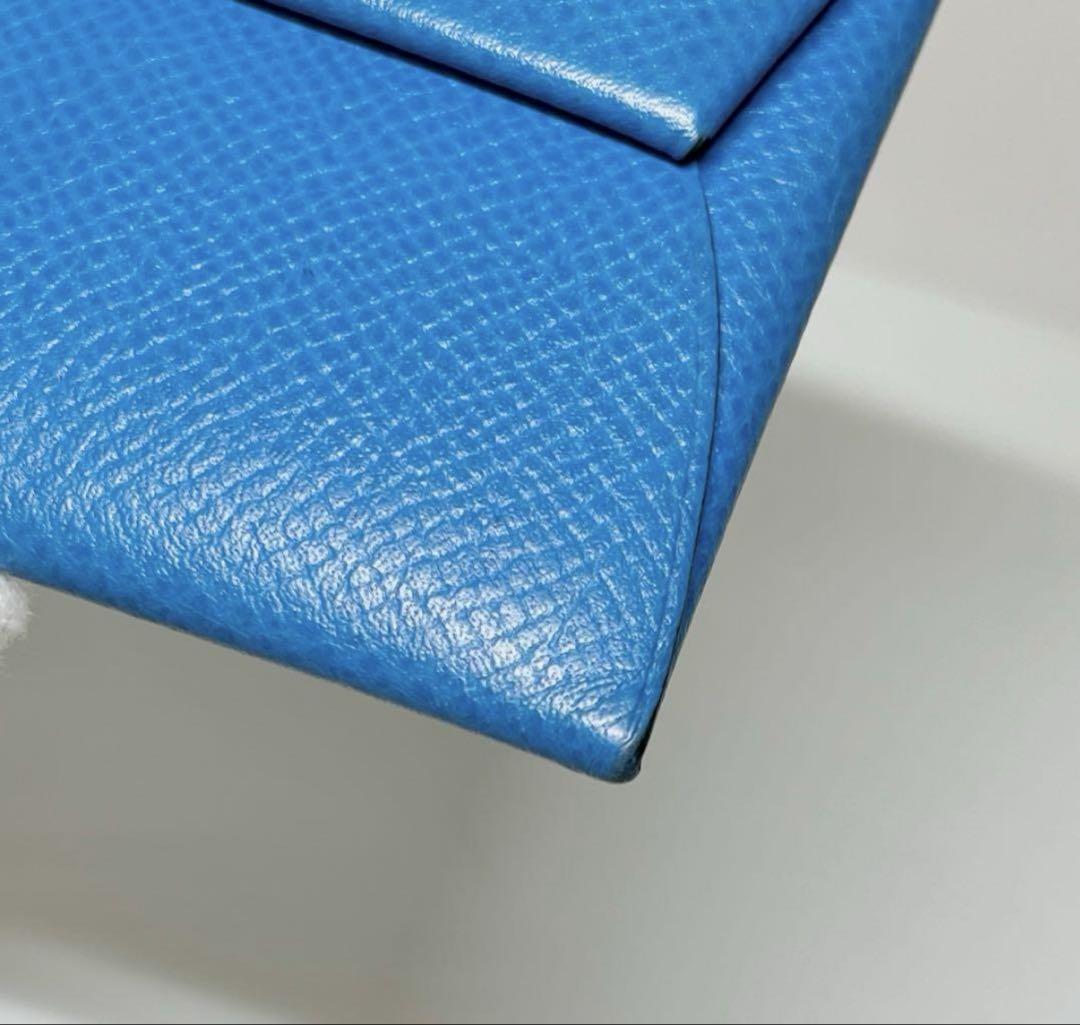 A刻印 HERMES エルメス　バスティア　コインケース　小銭入れ　ブルー