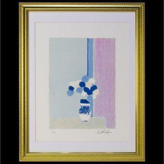 花瓶の版画作品 青とピンク