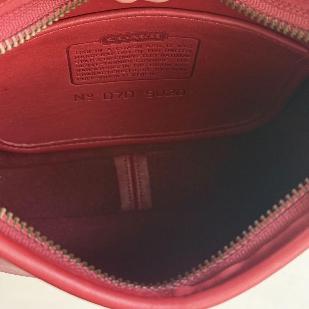 COACH オールドコーチ 9020 レッド ショルダーバッグ エルゴ USA製