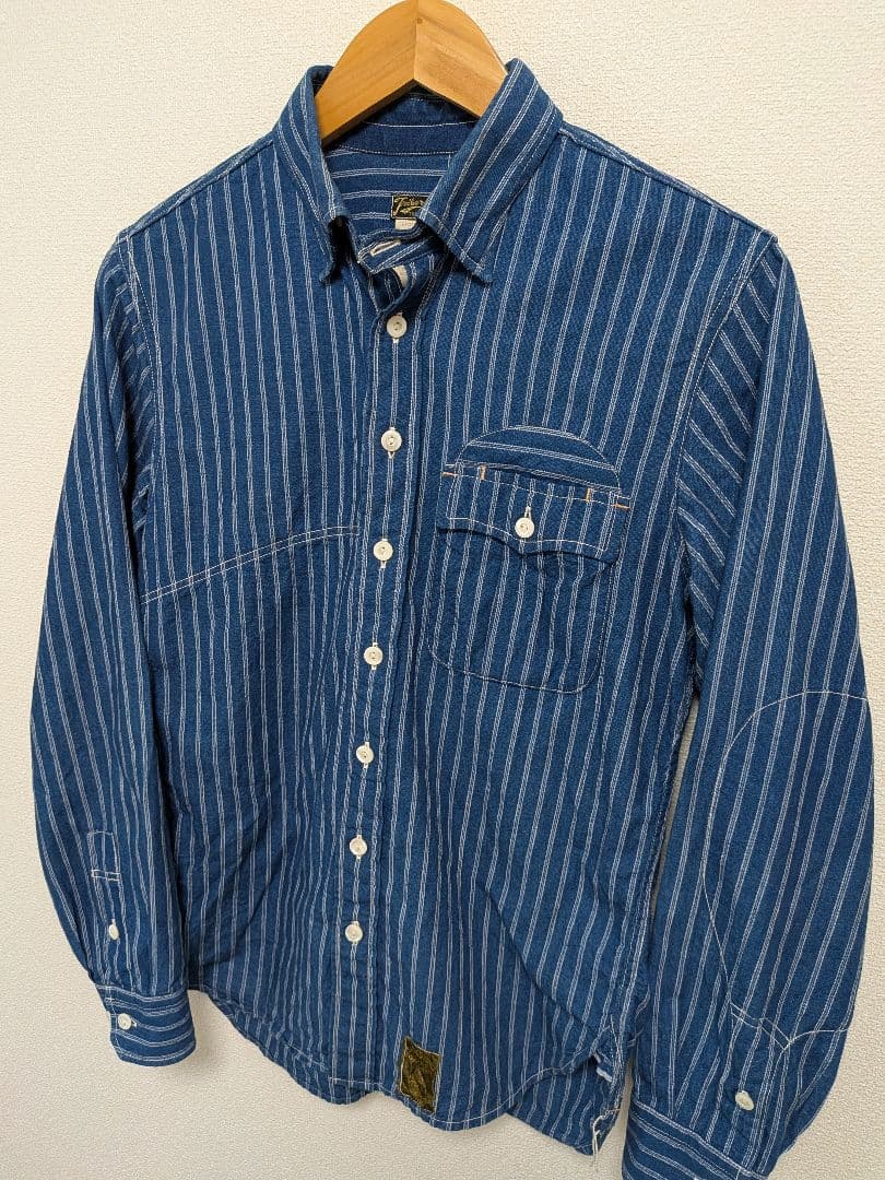 ボタンダウン ストライプワークシャツS