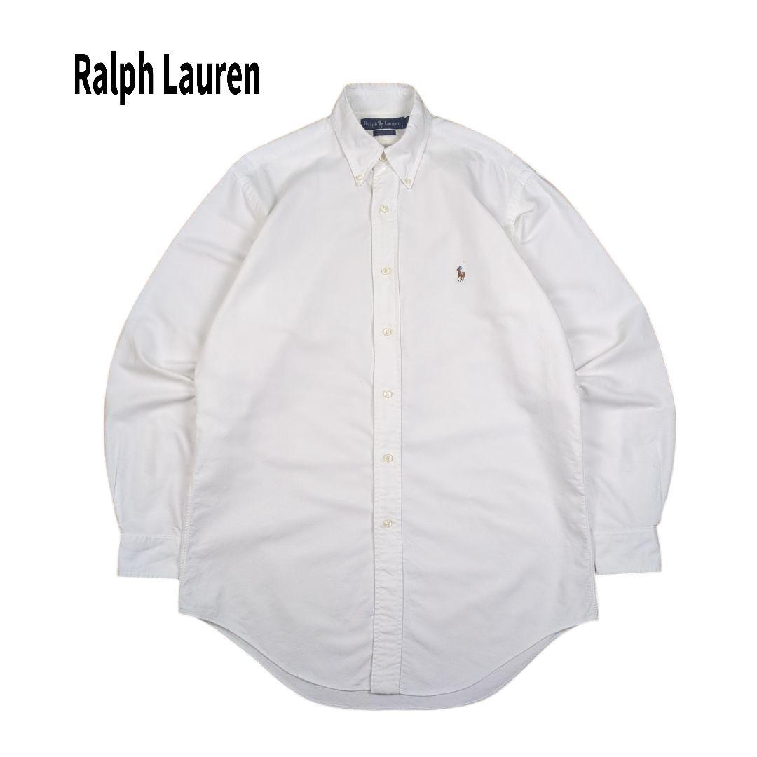 Ralph Lauren オックスフォード シャツ ポニー ロゴ 刺繍 ホワイト