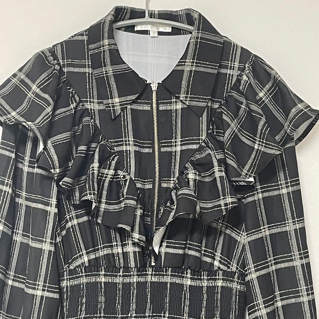 【rienda】フロントZIPシャツ ワンピース ブラック 新品未使用 S