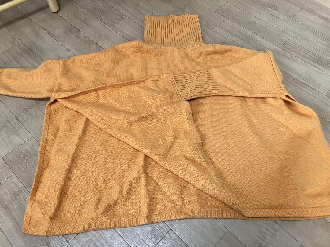 マイクラ 人気アイテム 23区 38 オレンジ カシミヤブレンドバルギーポンチョニット トップス