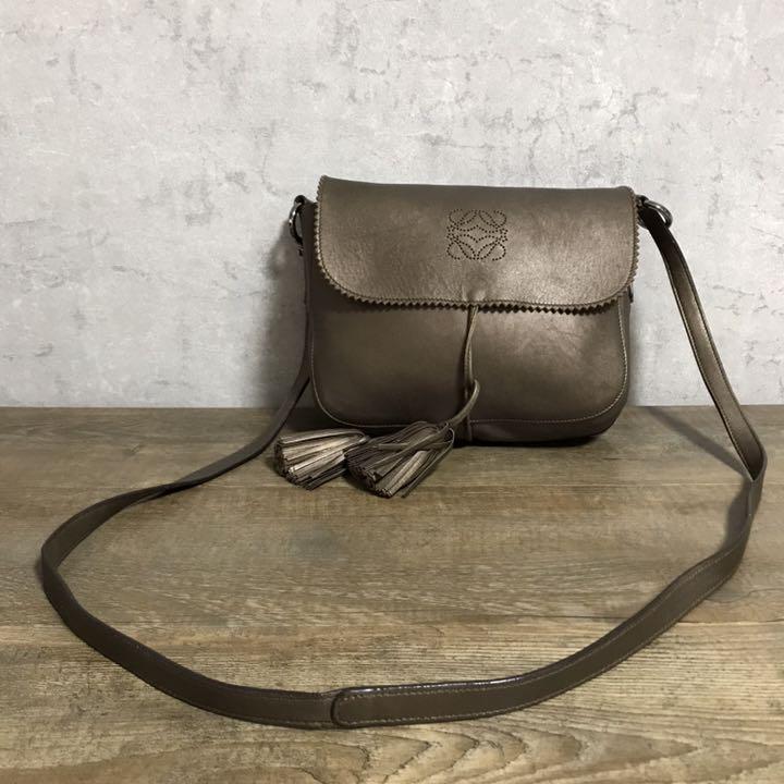 得価定番 美品工房 レザー ショルダーバッグ ブラウン系 UXqwk-m87511176206 美品 LOEWE ロエベ 特価在庫あ