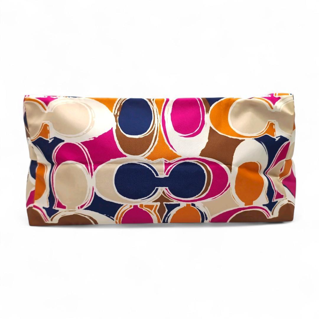 【極美品】 COACH トートバッグ シグネチャー ナイロン ピンク ポーチ付