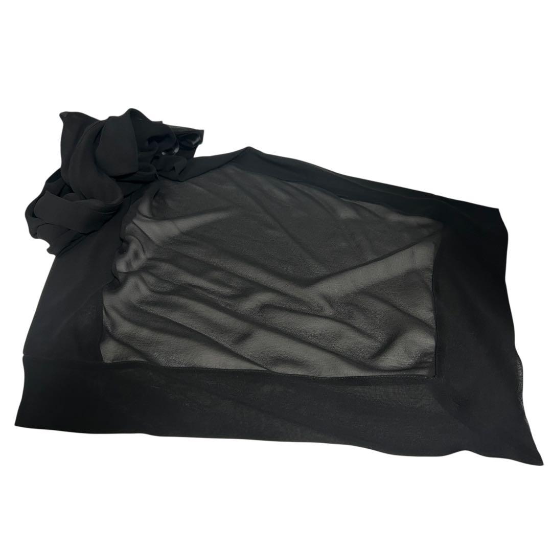 楽しんで買おう！ 激 シャネル スカーフ ココマークリボン付きブラック シルクCHANEL 激安通販、最大89％OFF!