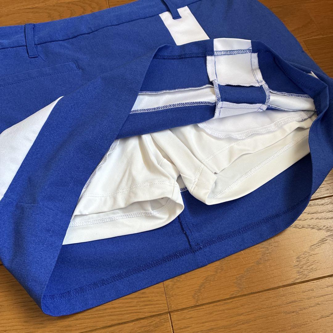 デサントゴルフレディーススカートLブルー