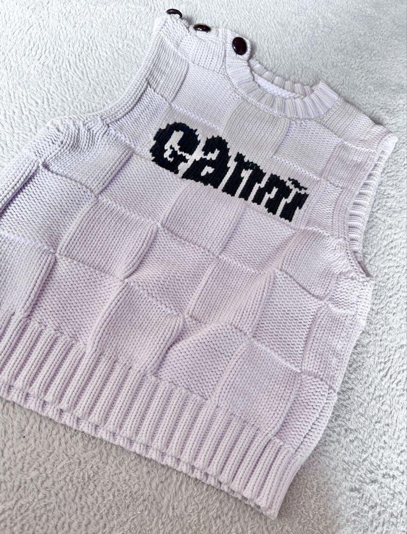 GANNI ブロックチェックニットベスト