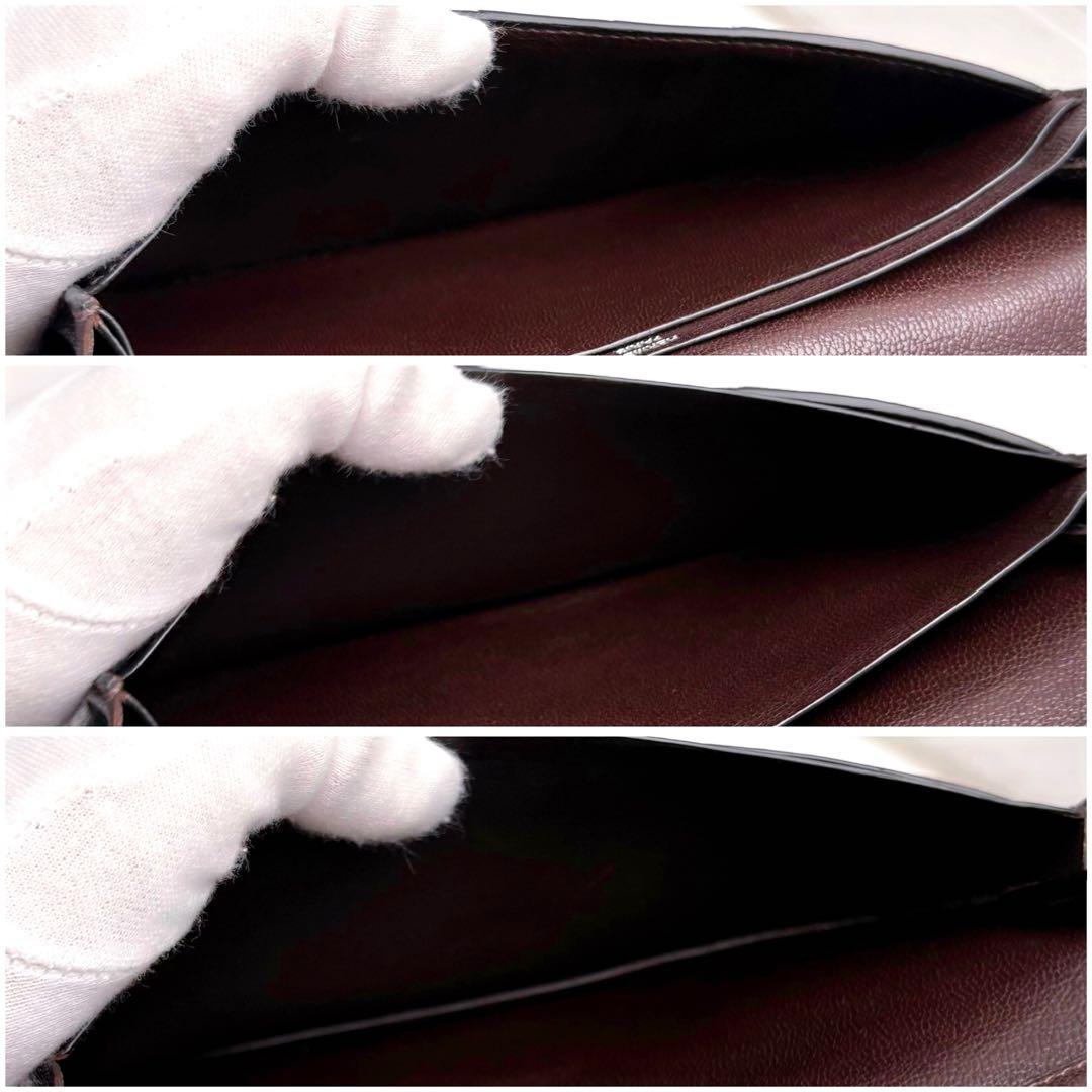 本日限定‼️HERMES べアン スフレ アリゲーター ブラウン マット 長財布