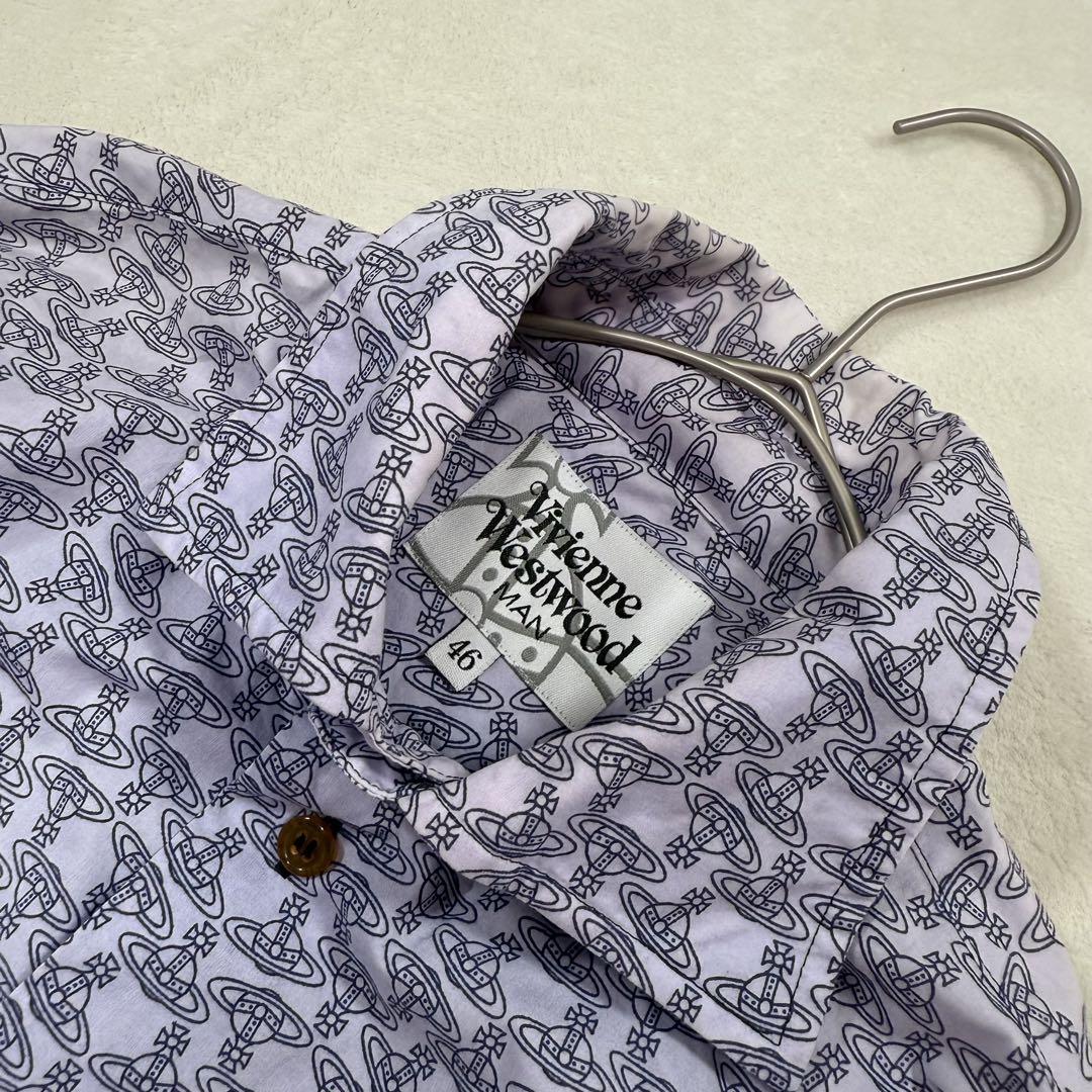 Vivienne Westwood Man 総柄 オーブ刺繍 長袖シャツ 46