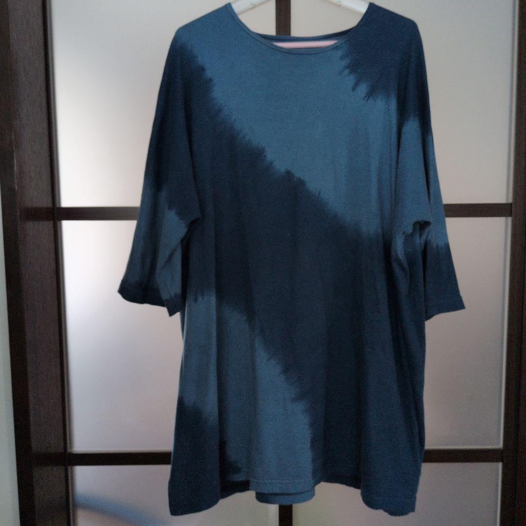 藍染チュニック丈Tシャツ