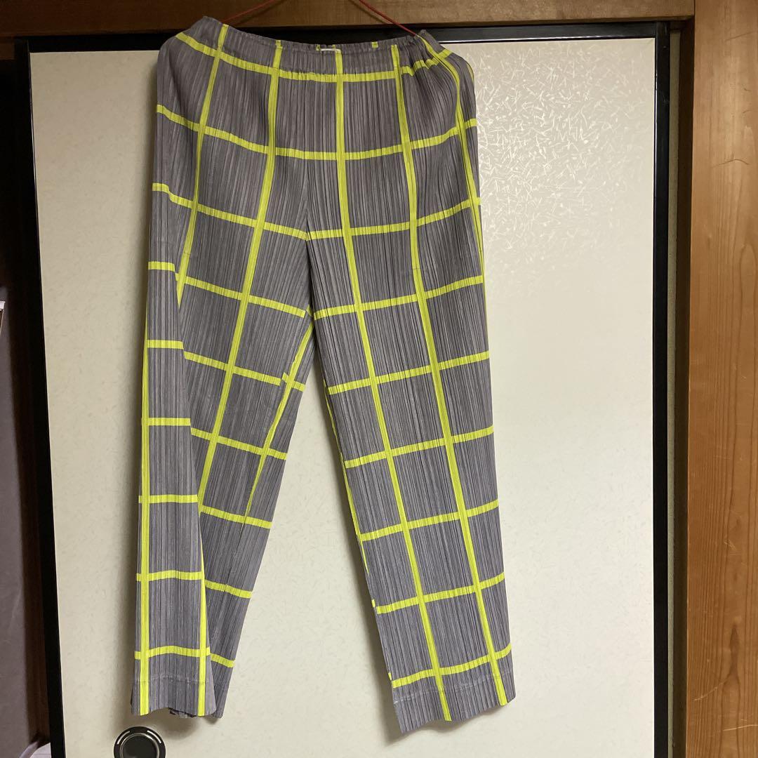 プリーツプリーズイッセイミヤケ　pleats please 格子柄パンツ