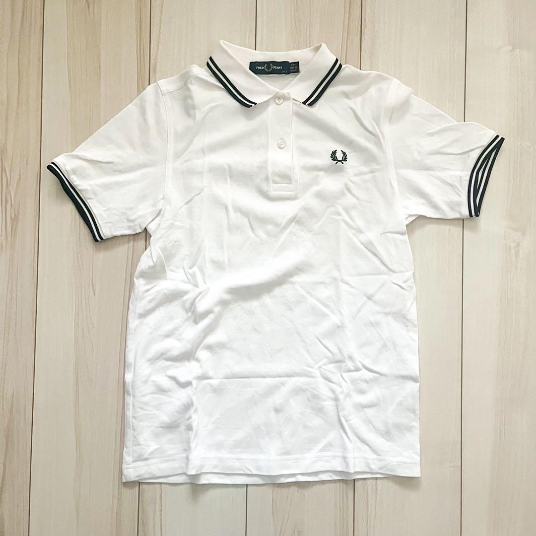 FRED PERRY ホワイト ポロシャツ Sサイズ FRED PERRY】ポロシャツ｜ホワイト｜レディース Sサイズ - メルカリ