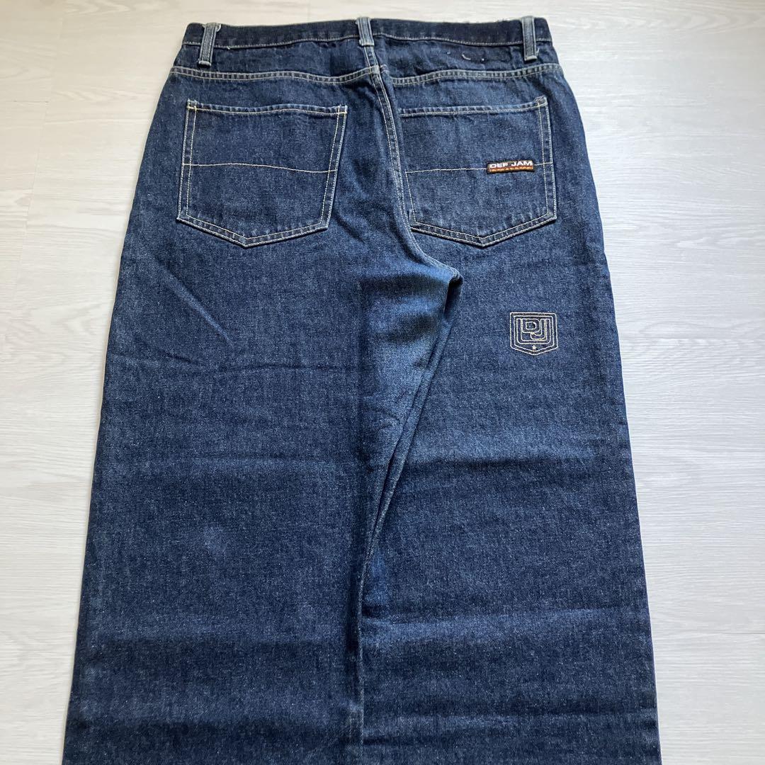 00s DEFJAM W36 極太 バギーデニム 刺繍 B系HIPHOP Y2K - メルカリ