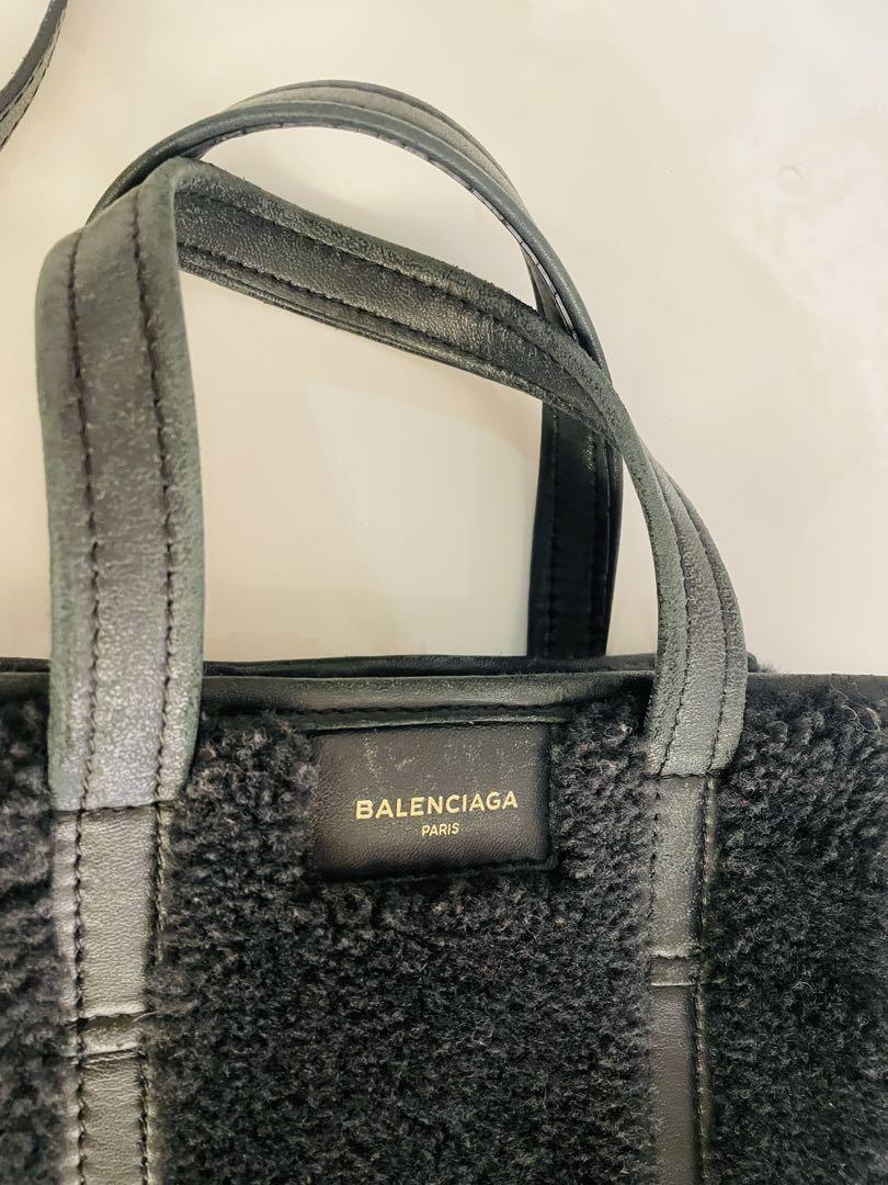 BALENCIAGA トートバッグ 黒 ファーとレザー