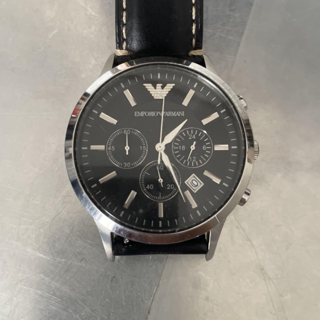 【再値下げ】EMPORIO ARMANI クロノグラフ ブラック 時計 Emporio Armani AR-2417 クロノグラフ ブラック - メルカリ