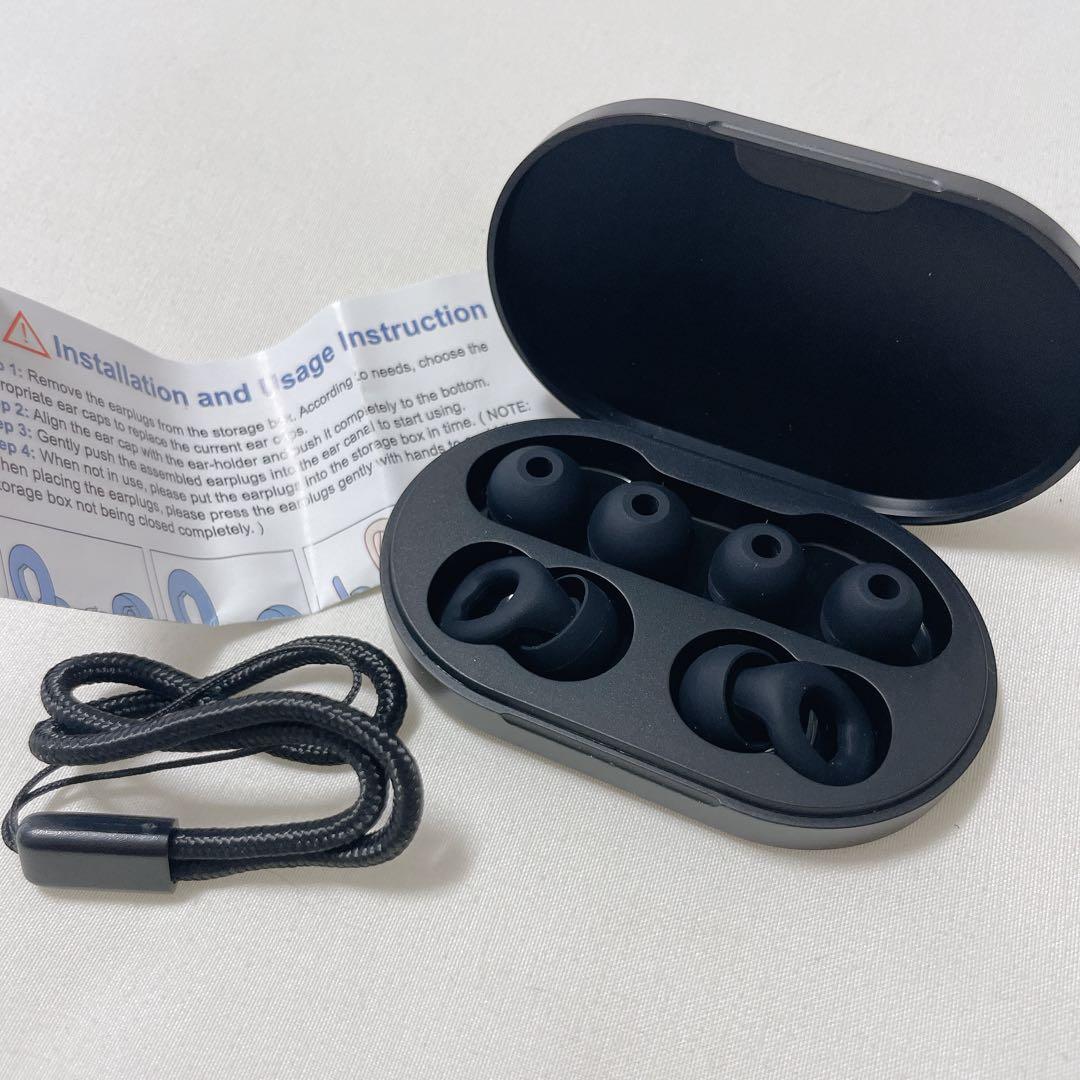 3サイズ耳栓 睡眠用 静かさ 安眠 シリコン製 騒音対策 水洗い　ブラック