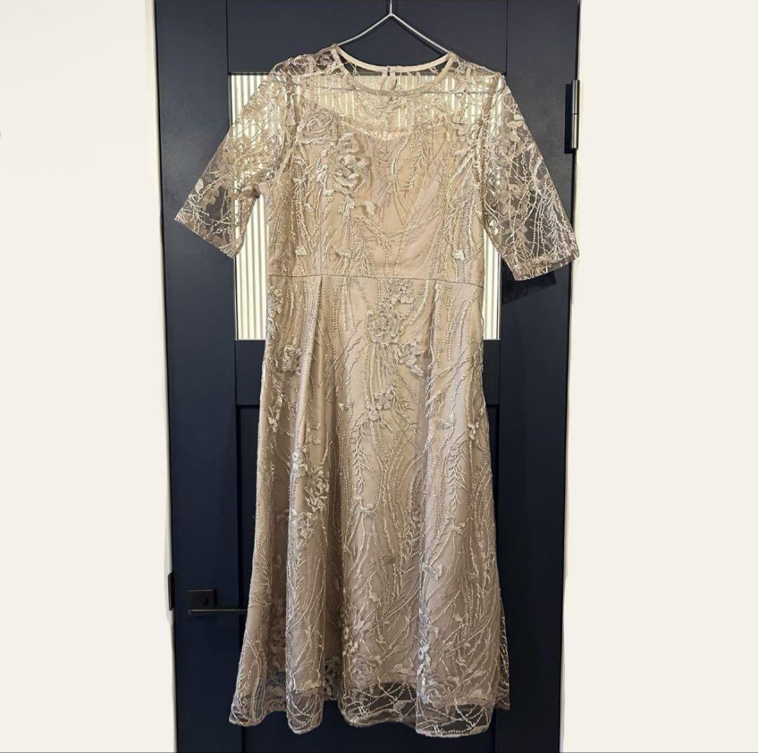 niana 総レース バックリボン パーティドレス