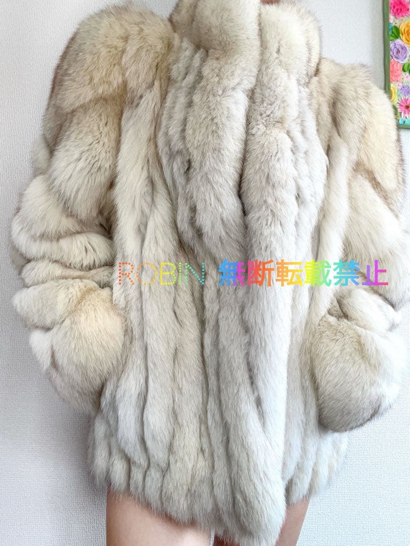 最高級　銀タグ SAGA FOX リアルフォックスファー　シルバーコート　Y2K