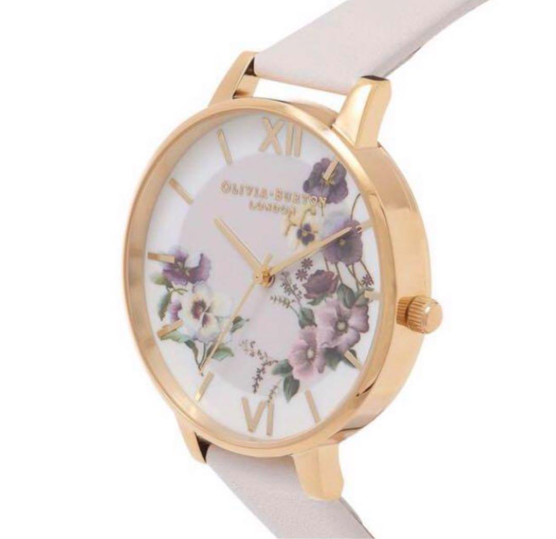 【新品】Olivia Burton ホワイト×ゴールド フラワーウォッチ