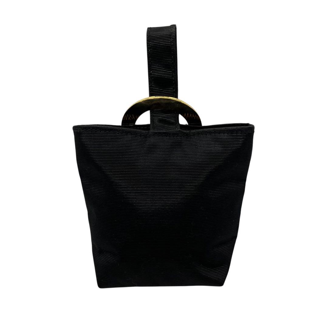 良品 2049 CELINE ミニポーチ サークルロゴ ナイロン ブラック