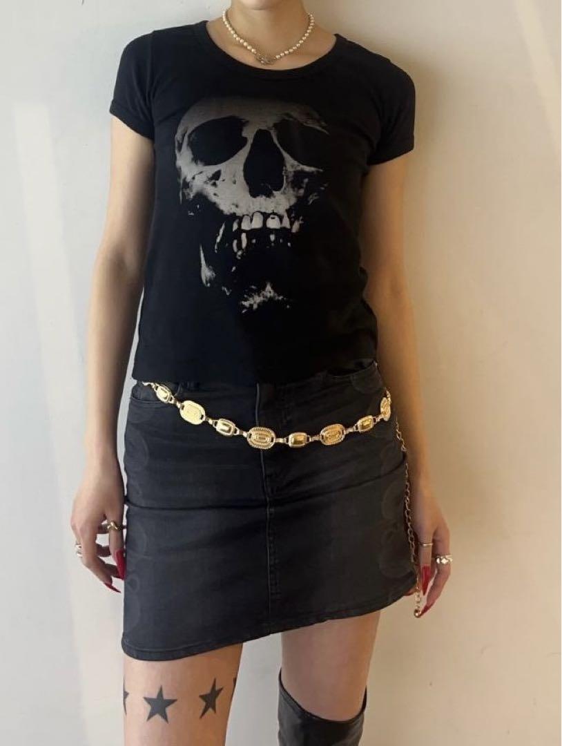 新品タグ付きスカルベリーチビTシャツ・ブラック
