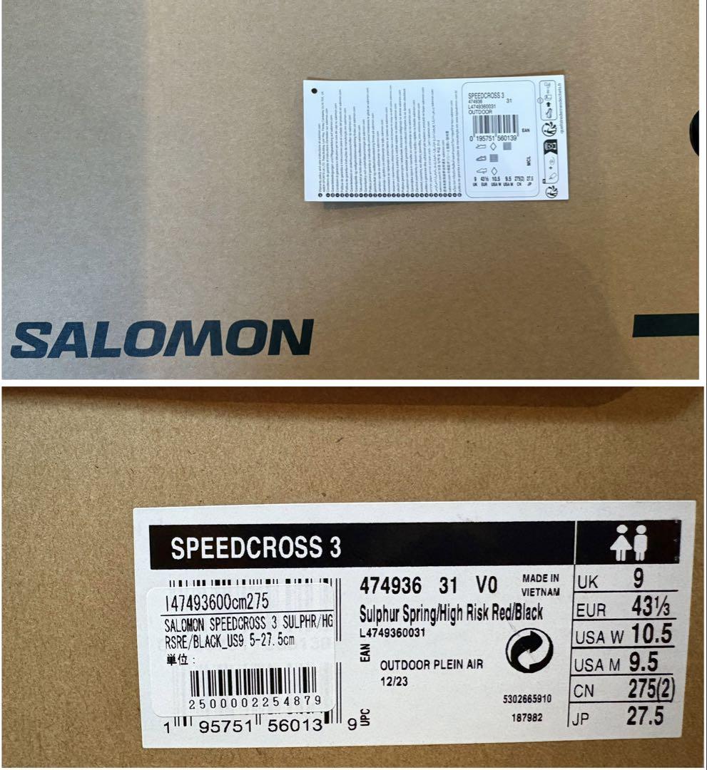 Salomon SPEEDCROSS 3 サロモン　スピードクロス　27.5