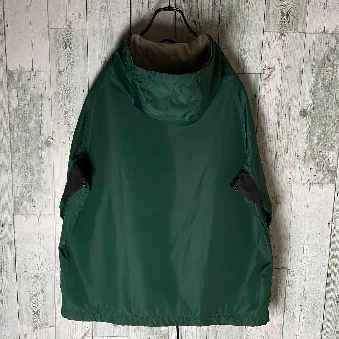 人気】NIKE ナイキ☆センター刺繍ロゴ アノラックパーカー 深緑 L相当