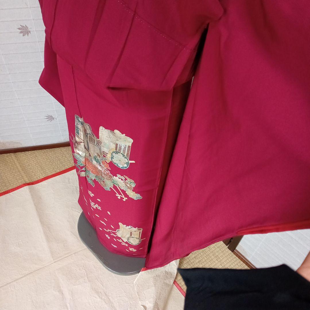 8041袴姿なら色無地の振袖に見える