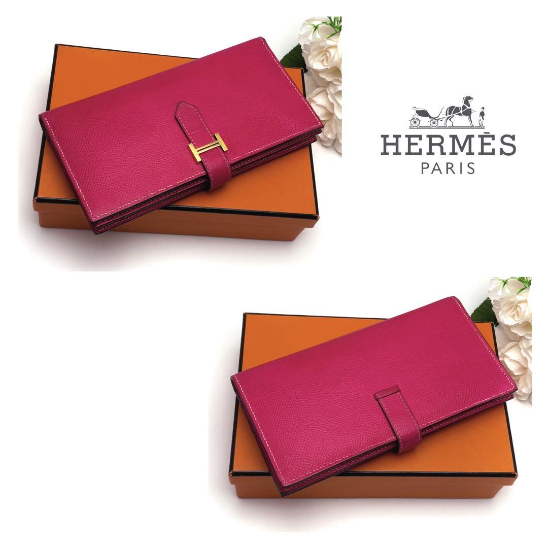 HERMES エルメス べアン スフレ ローズピンク ピンク 二つ折り長