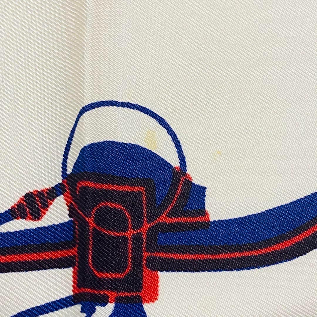 ☆HERMES☆ スカーフ カレ90 馬車 エクスリブリス レッド ブルー