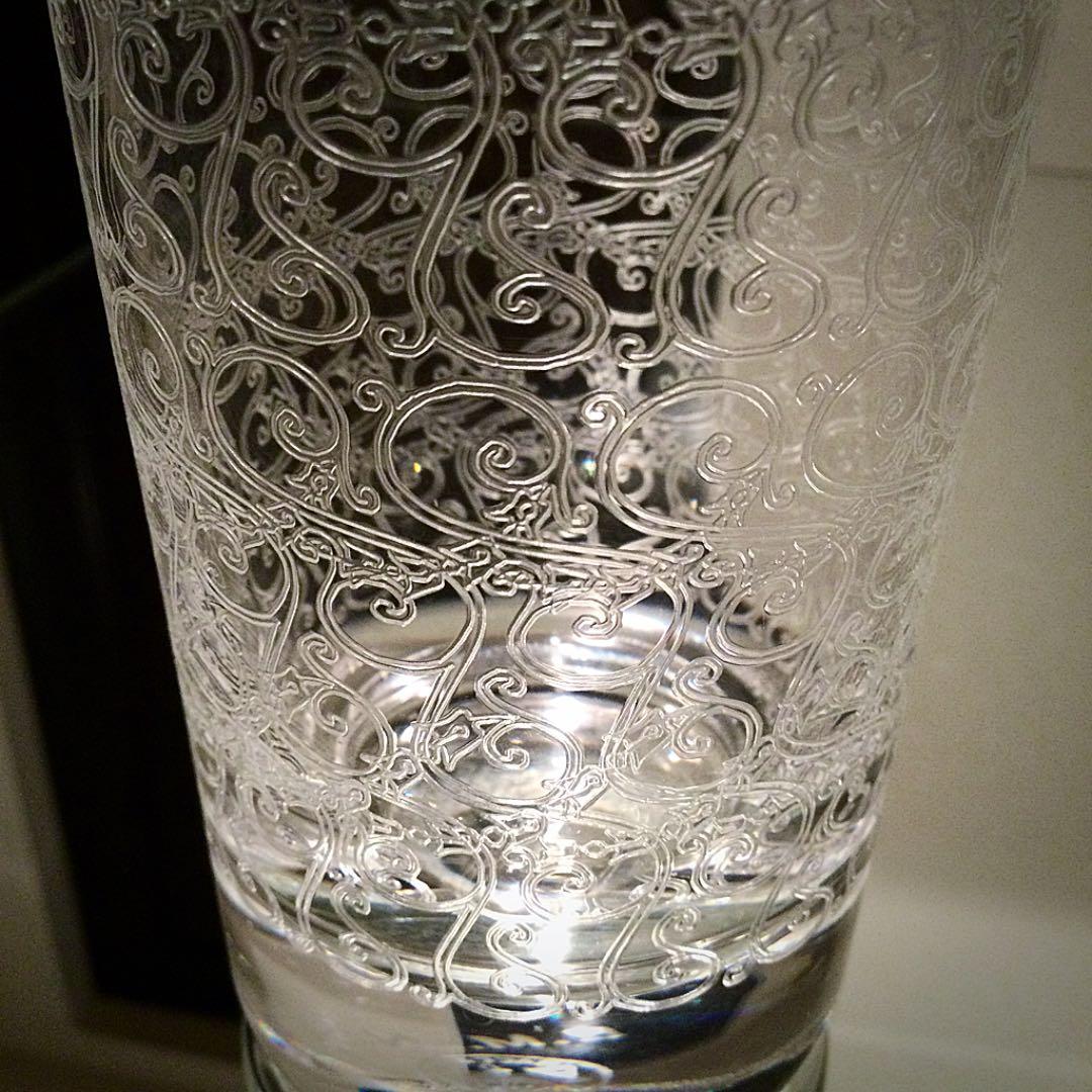 極美品 深いエッチング バカラ ローハン ハイボール タンブラー グラス