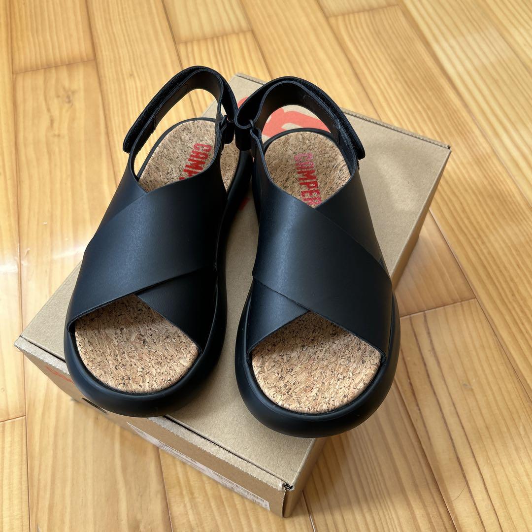 CAMPER レザーサンダル　ブラック　23cm