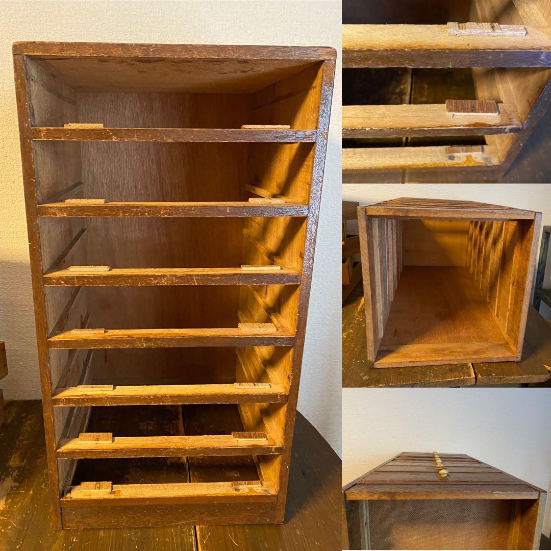 木造 昭和レトロ 木製引き出し7段 収納 ボックス アンティーク 古道具