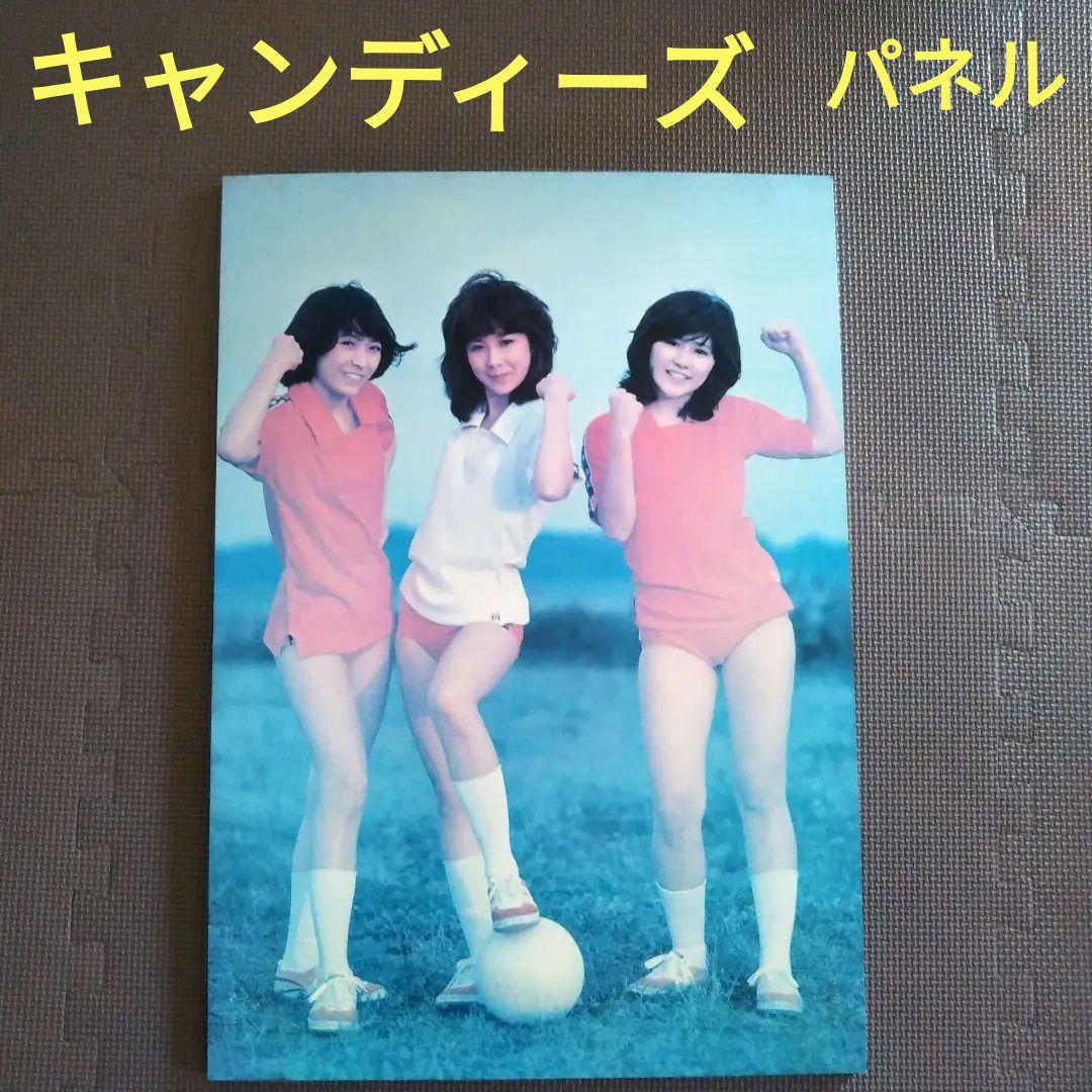 キャンディーズ　パネルポスター。【1970年後半の物、木製パネル】 キャンディーズ パネルポスター。【1970年後半の物、木製パネル