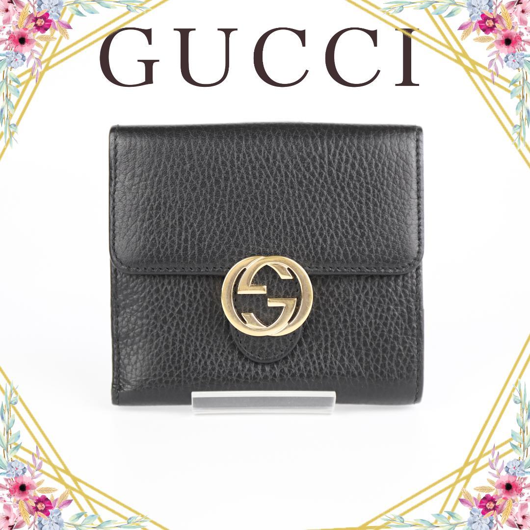 グッチ GUCCI 二つ折り財布 ブラック 画像1