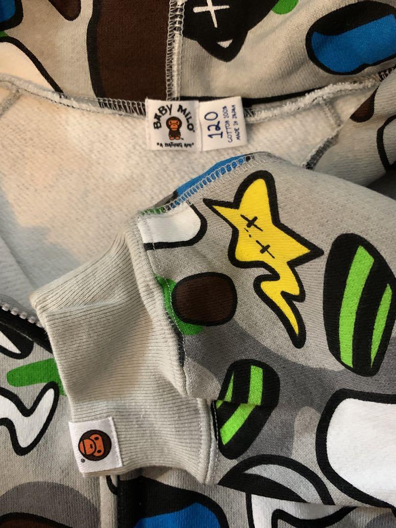 a bathing ape kids120 milo✖︎kawsフルジップパーカー