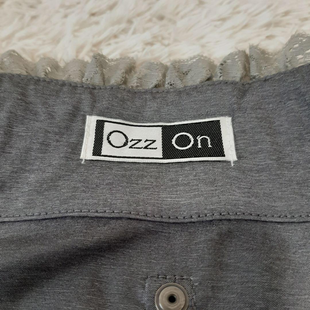極美品　オッズオン　OzzOn つけ襟　2way レース　フリンジ　ブラウス　黒 極美品 オッズオン OzzOn つけ襟 2way レース ブラウス グレー