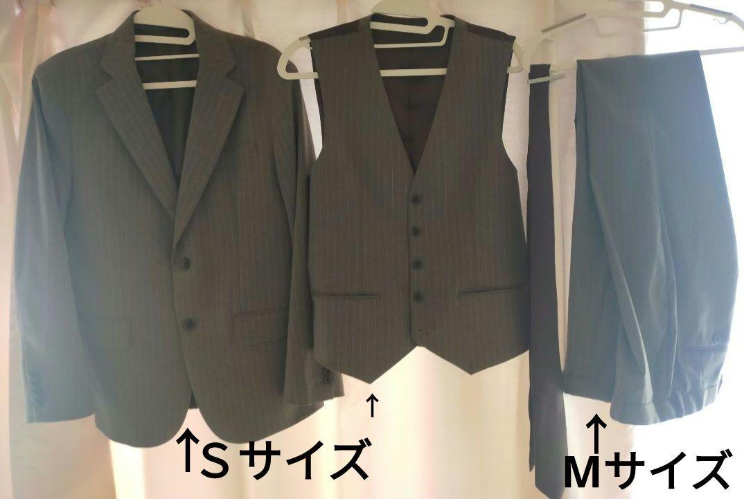 GU　MENSスーツグレー ストライプ スーツセット