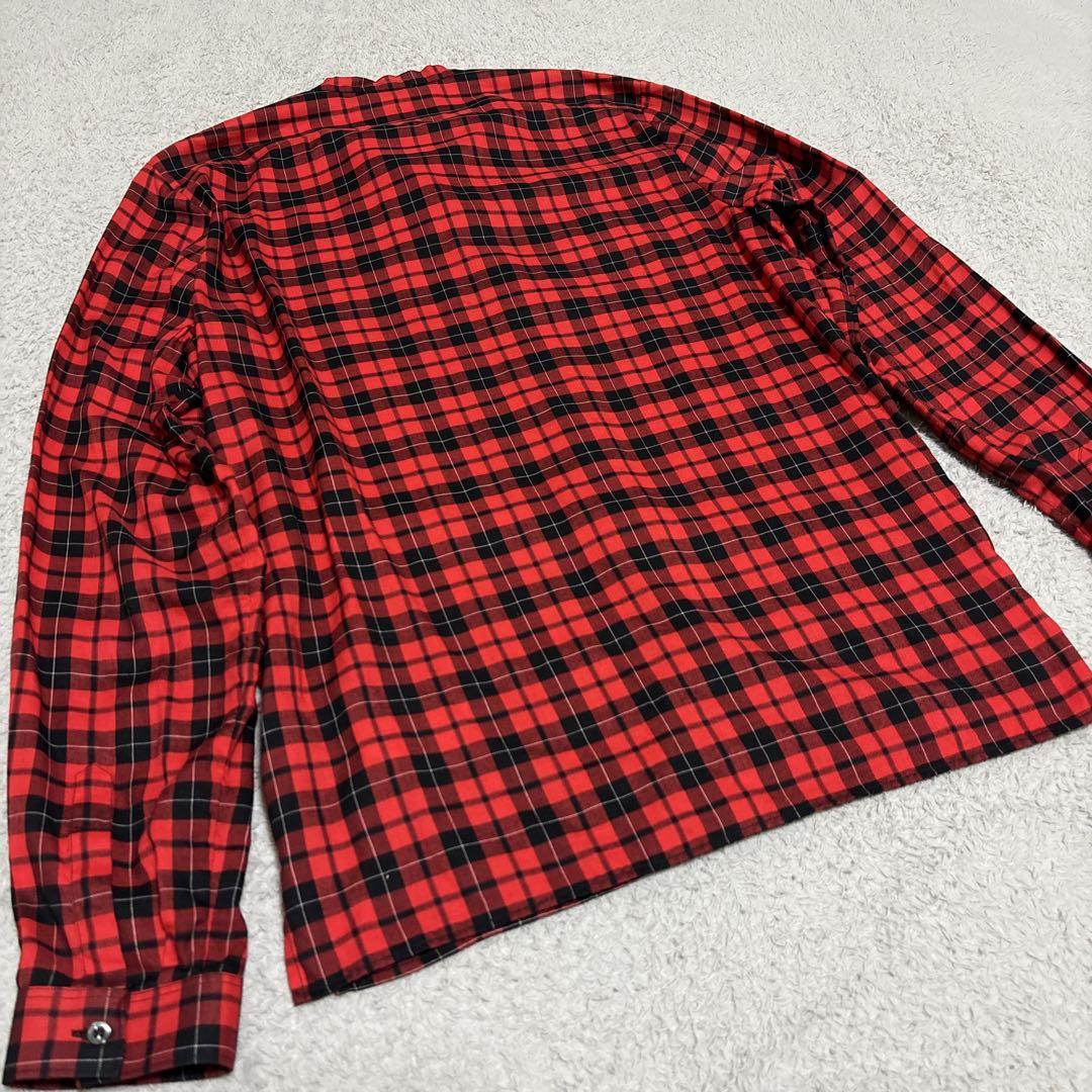 GUCCI グッチ リボンカラー　チェックシャツ レッド×ブラック