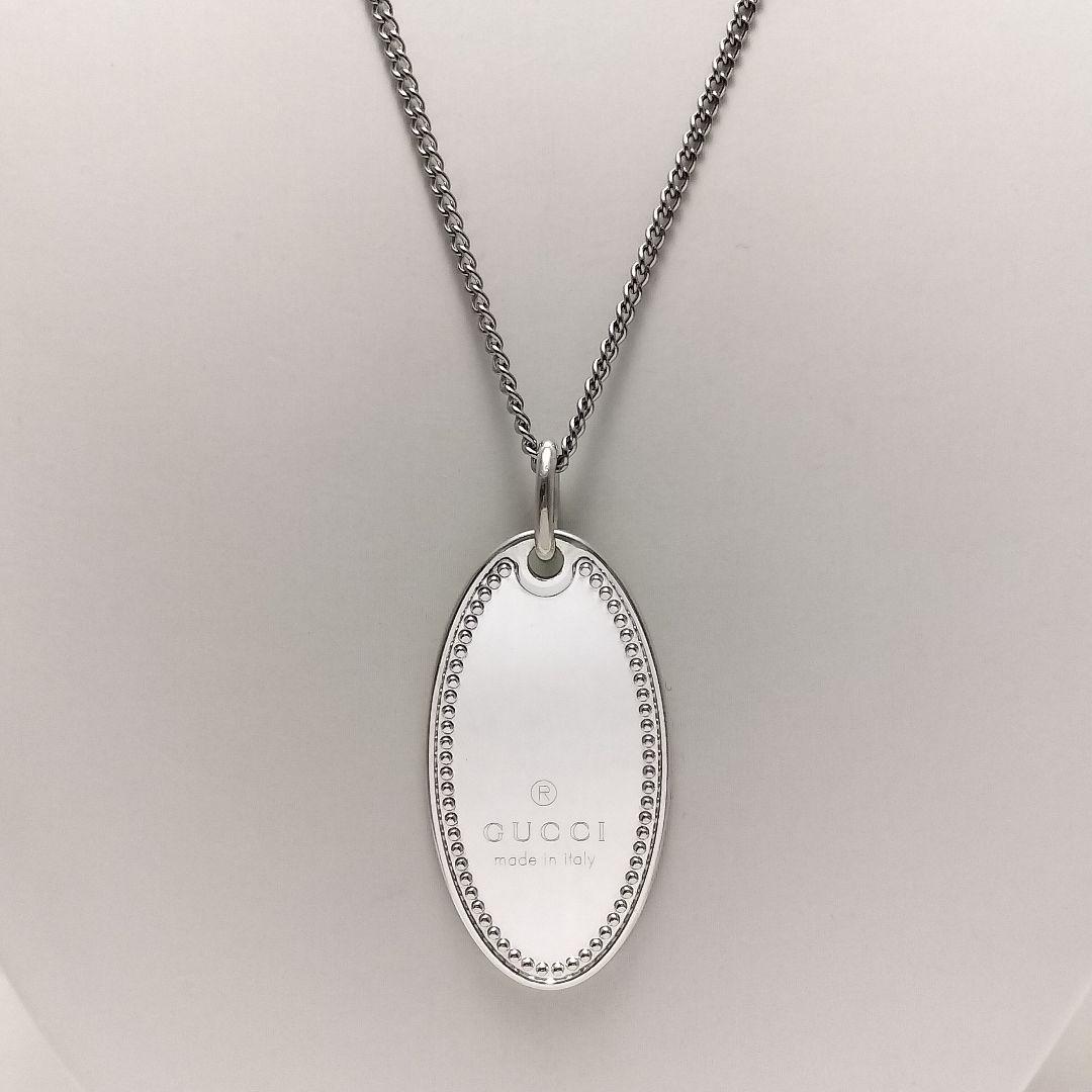 GUCCI グッチ ネックレス トップ プレート オーバル 925 メンズ