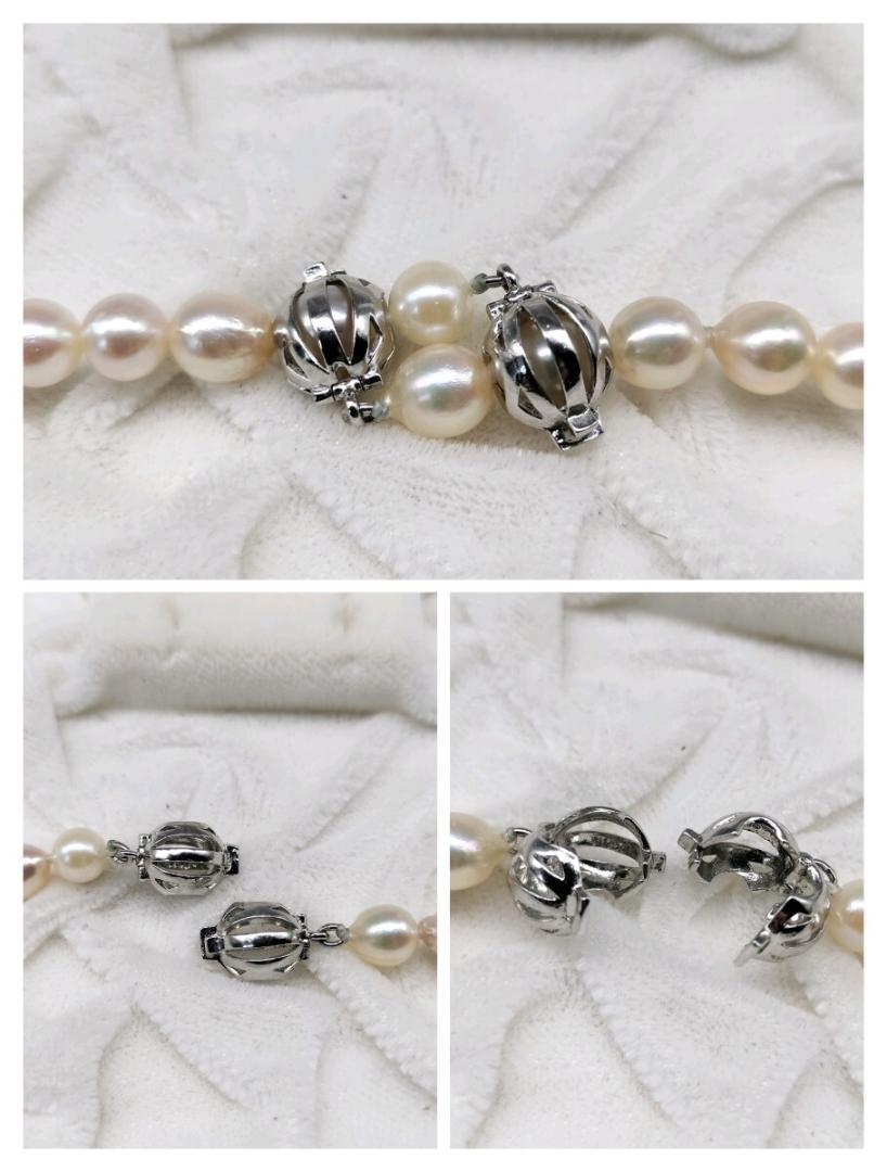 照り抜群 アコヤ あこや ロング パール 本真珠 ネックレス 6mm〜6.5mm