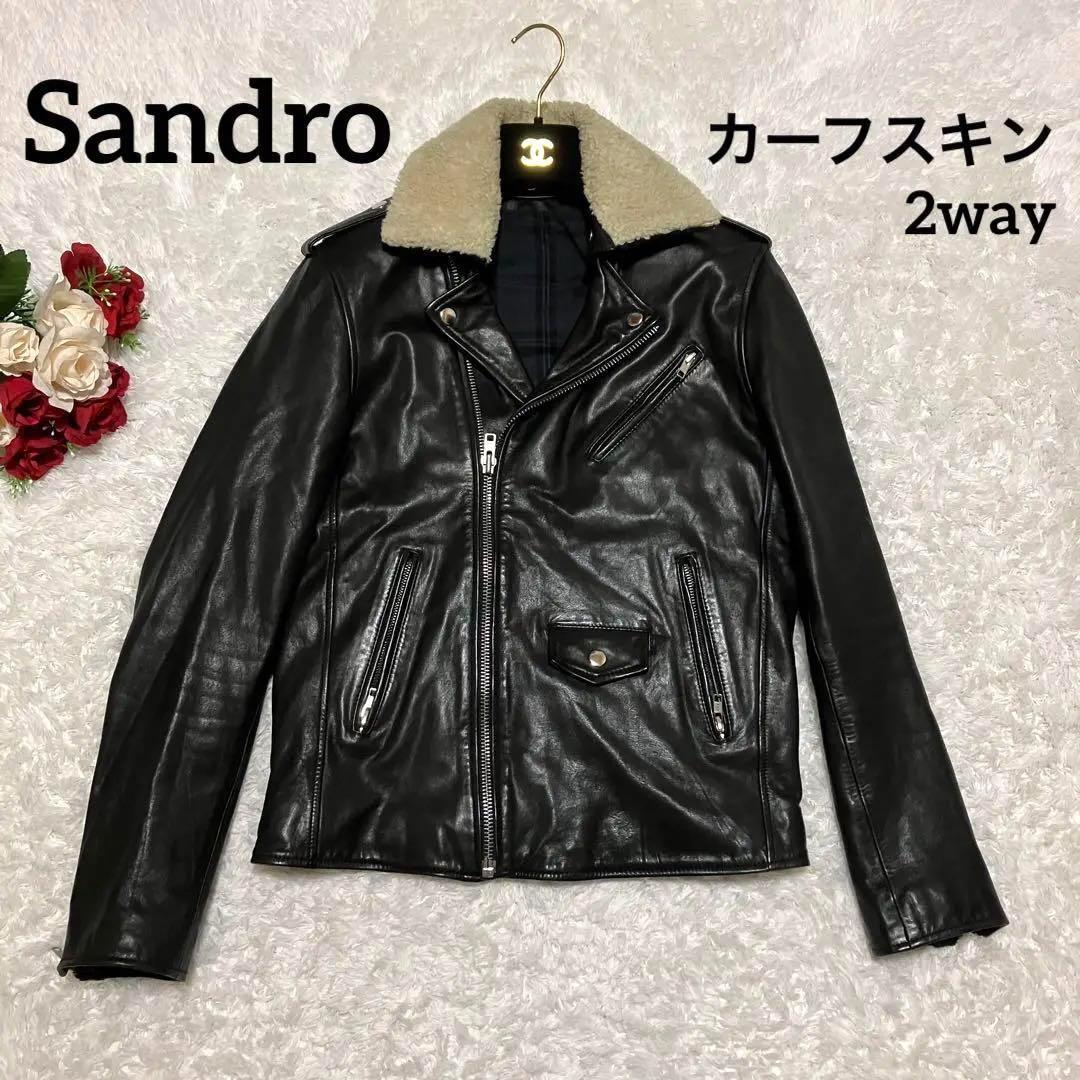 ★SANDRO★サンドロ レザージャケット 関税送料込 SANDRO レザージャケット | ブラック | FARFETCH JP