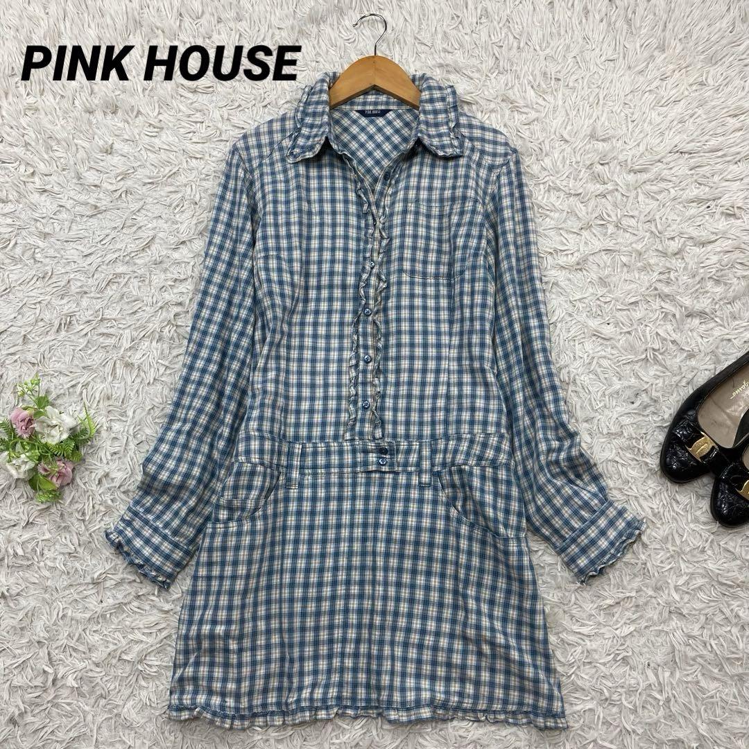PINK HOUSE ピンクハウス チェックシャツワンピース