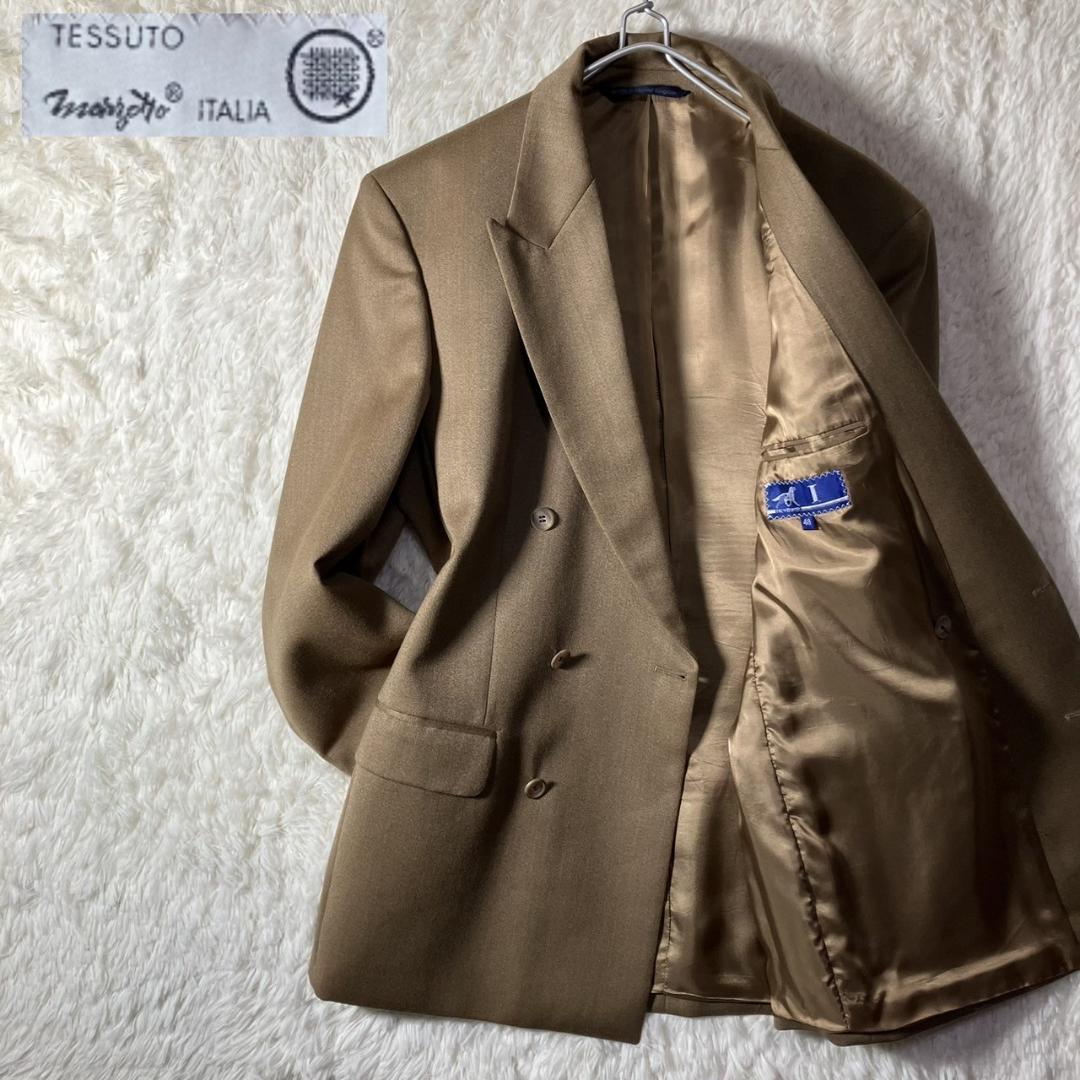 極美品 イタリア生地 MARZOTTO ダブルブレスト テーラードジャケット L