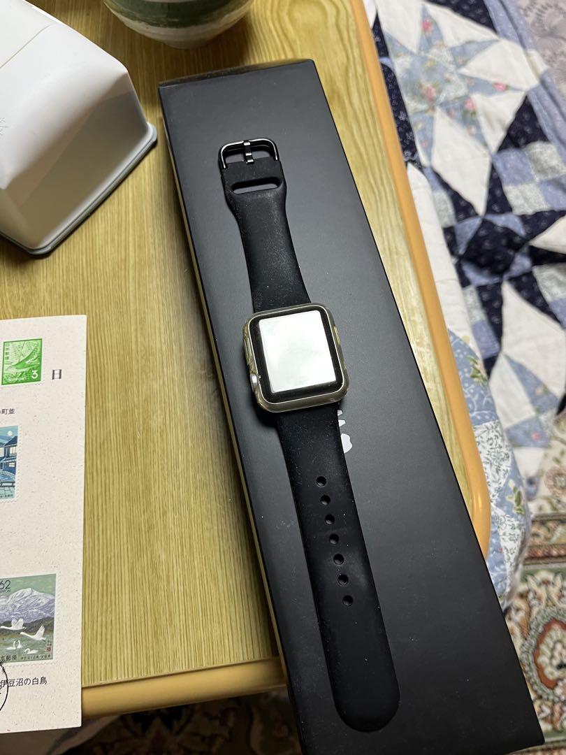 Apple Watch 44mm シルバーケース ブラックバンド